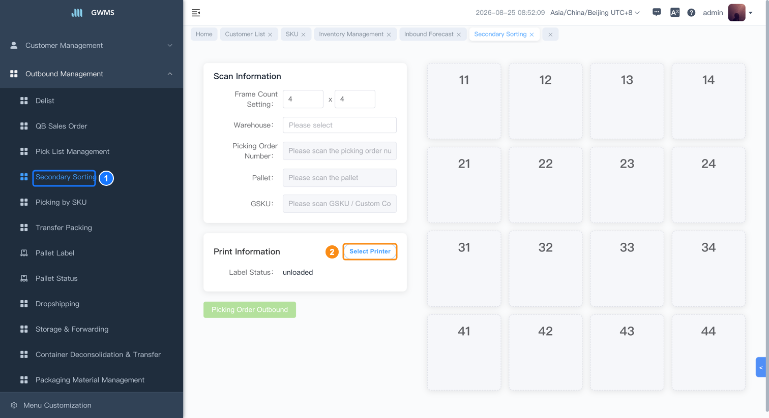 Configure printer for secondary sorting