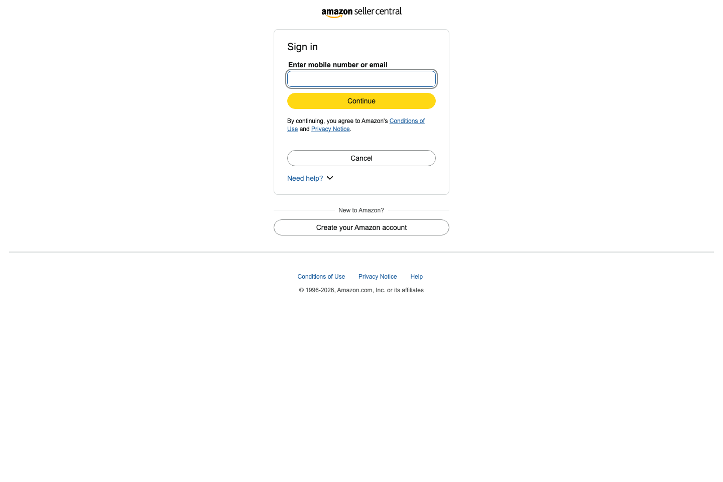 Amazon 登录页