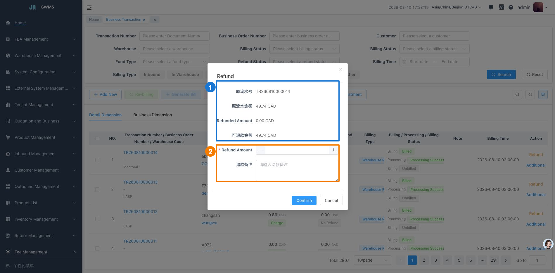 Refund a transaction