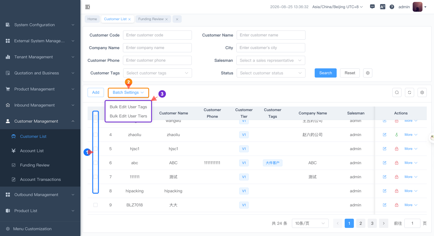 Batch update customer attributes