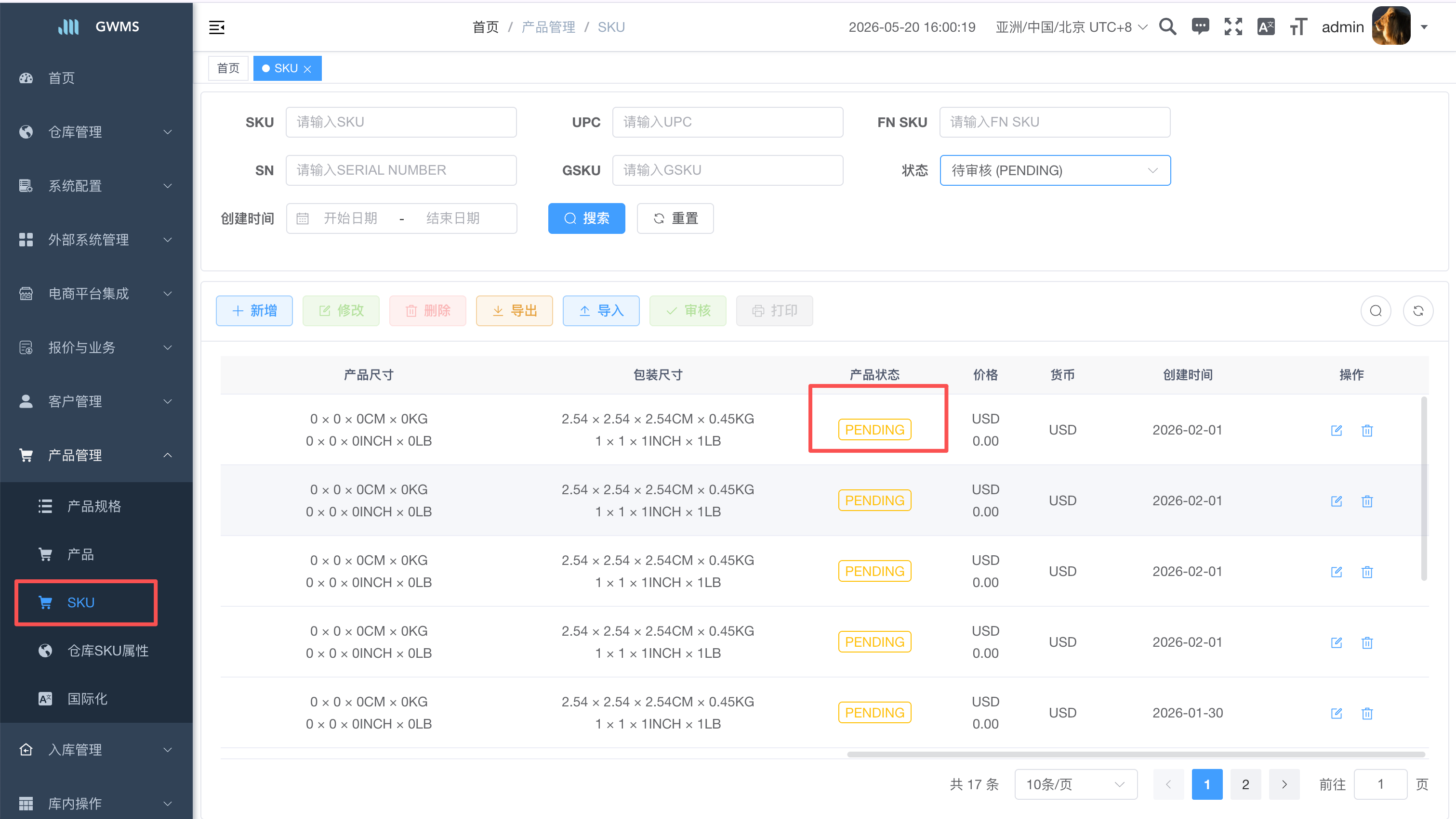 SKU is pending when customer review is enabled
