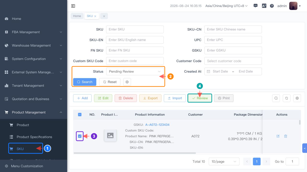 SKU is pending when customer review is enabled