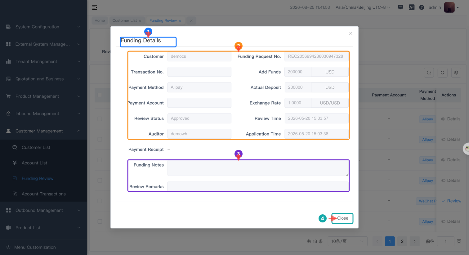 View funding details