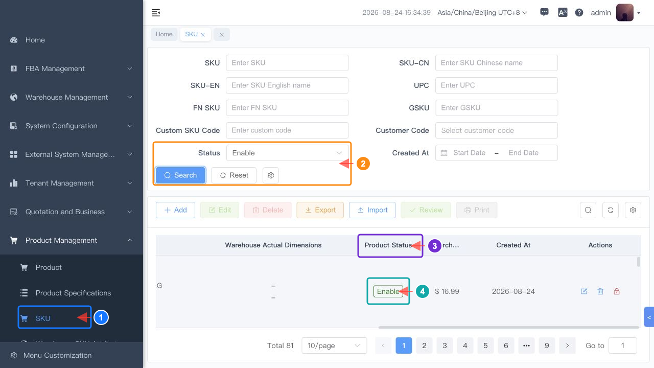 SKU is enabled when customer review is not enabled