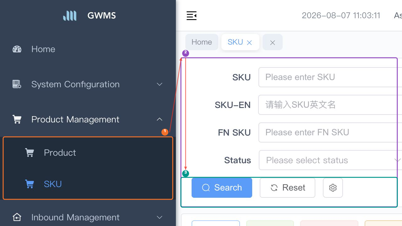 SKU import entry